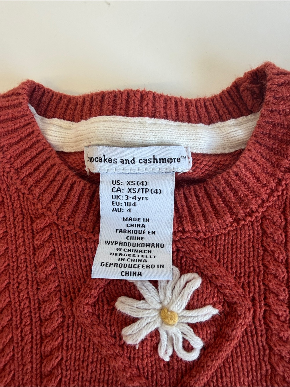 Cupcakes and Cashmere Toddler's Daisy Coral Cable Knit Sweater Dress - Picture 3 of 14